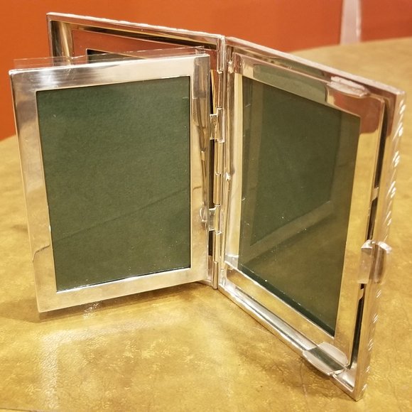 ITALIAN MONICA RICH KOSANN ENGRAVED FLORAL SILVER 4 IMAGE CASE FRAME PHOTO ALBUM - Picture 2 of 15